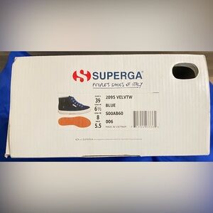 Superga Velvet High Top Sneaker Blue